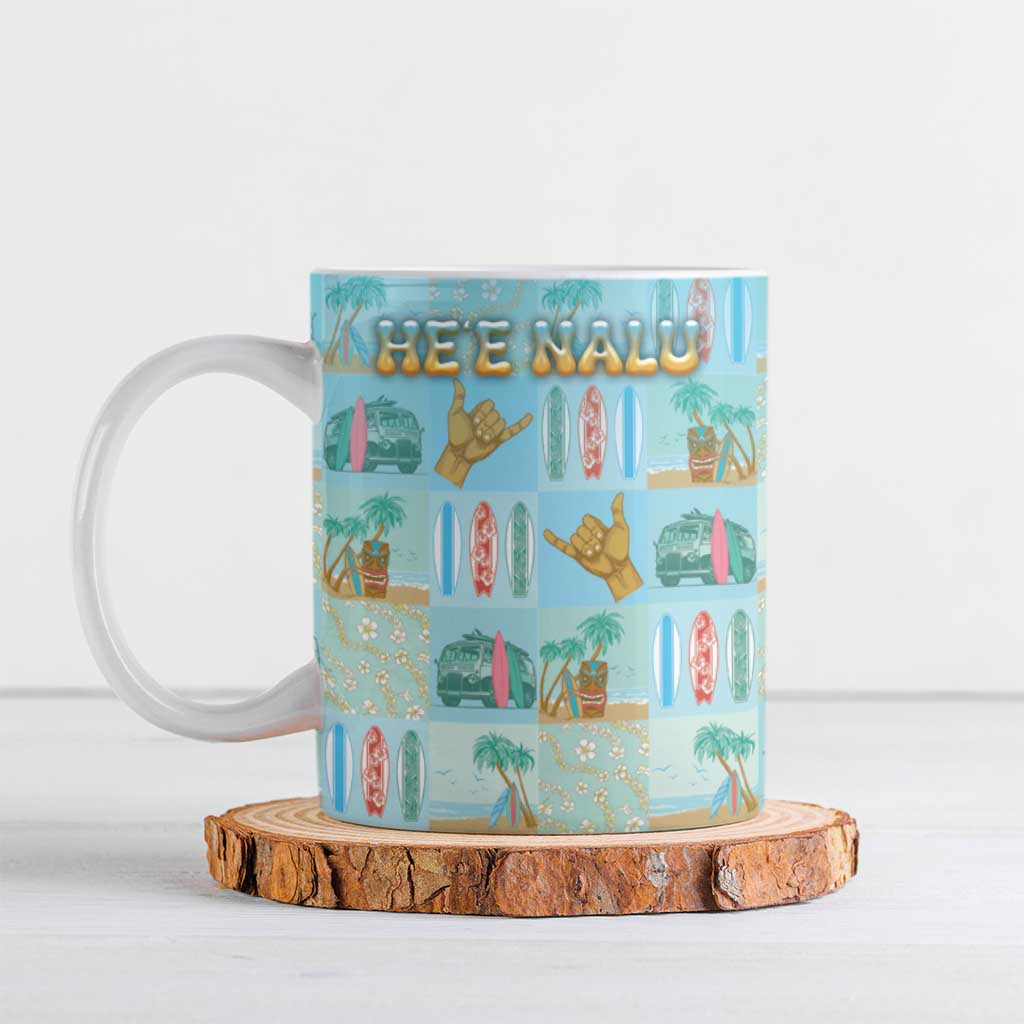 Custom Hawaii Surfing Ceramic Mug He'e Nalu