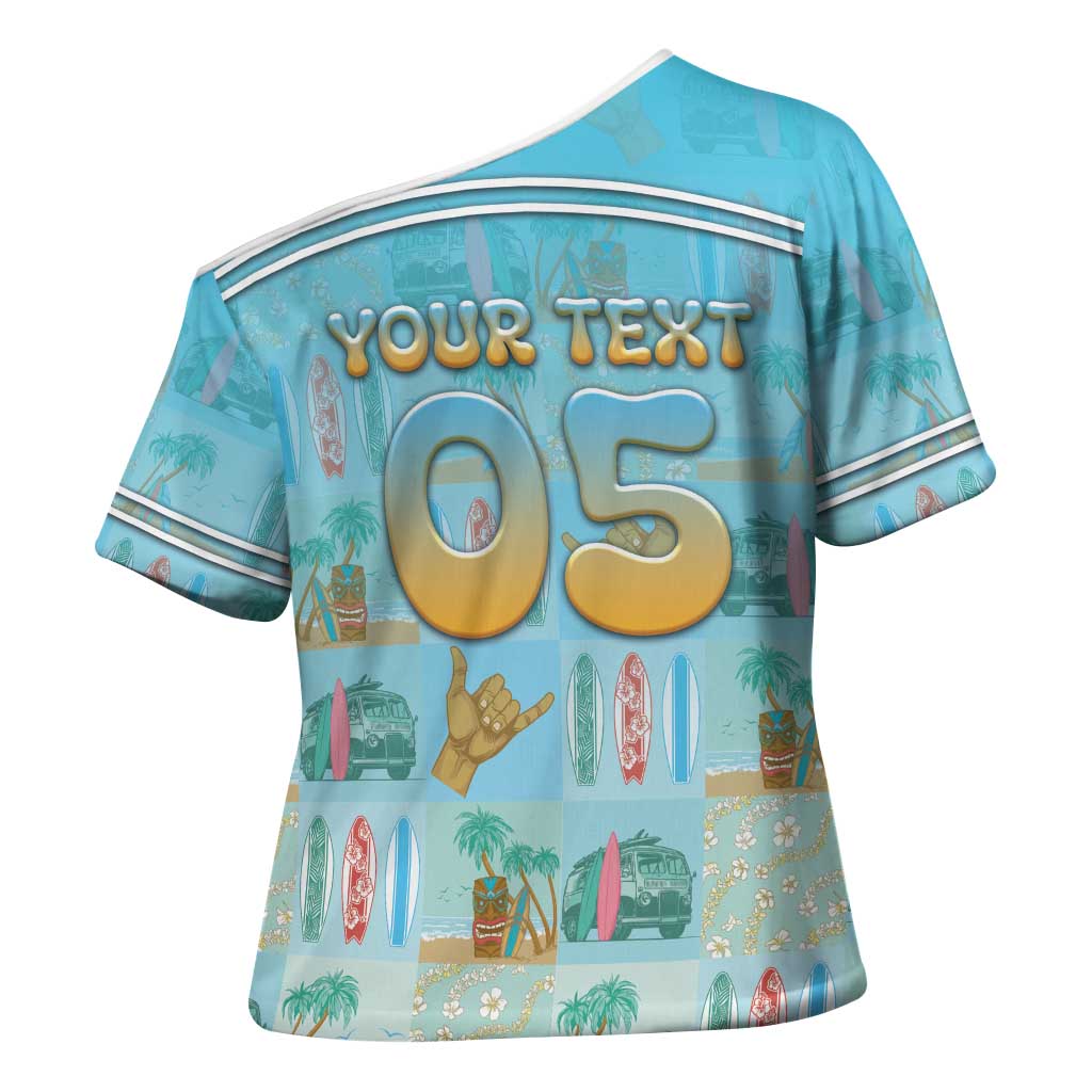 Custom Hawaii Surfing Cross Shoulder Shirt He'e Nalu DT05 - Polynesian Pride