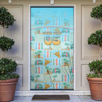 Custom Hawaii Surfing Door Cover He'e Nalu DT05 Blue - Polynesian Pride