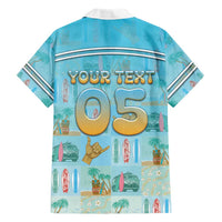 Custom Hawaii Surfing Family Matching Long Sleeve Bodycon Dress and Hawaiian Shirt He'e Nalu