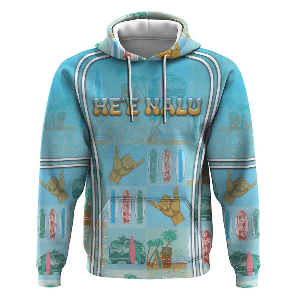 Custom Hawaii Surfing Hoodie He'e Nalu DT05 Pullover Hoodie Blue - Polynesian Pride