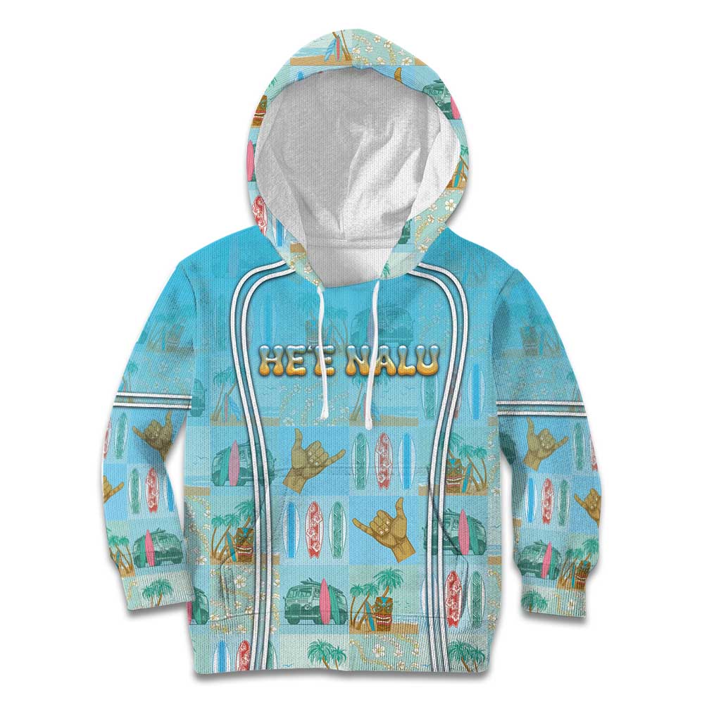 Custom Hawaii Surfing Kid Hoodie He'e Nalu DT05 Hoodie Blue - Polynesian Pride