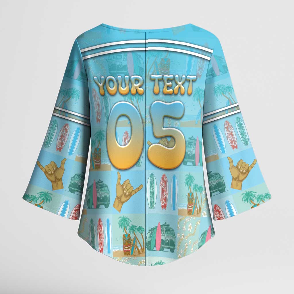 Custom Hawaii Surfing Kimono Sleeve Blouse He'e Nalu DT05 - Polynesian Pride
