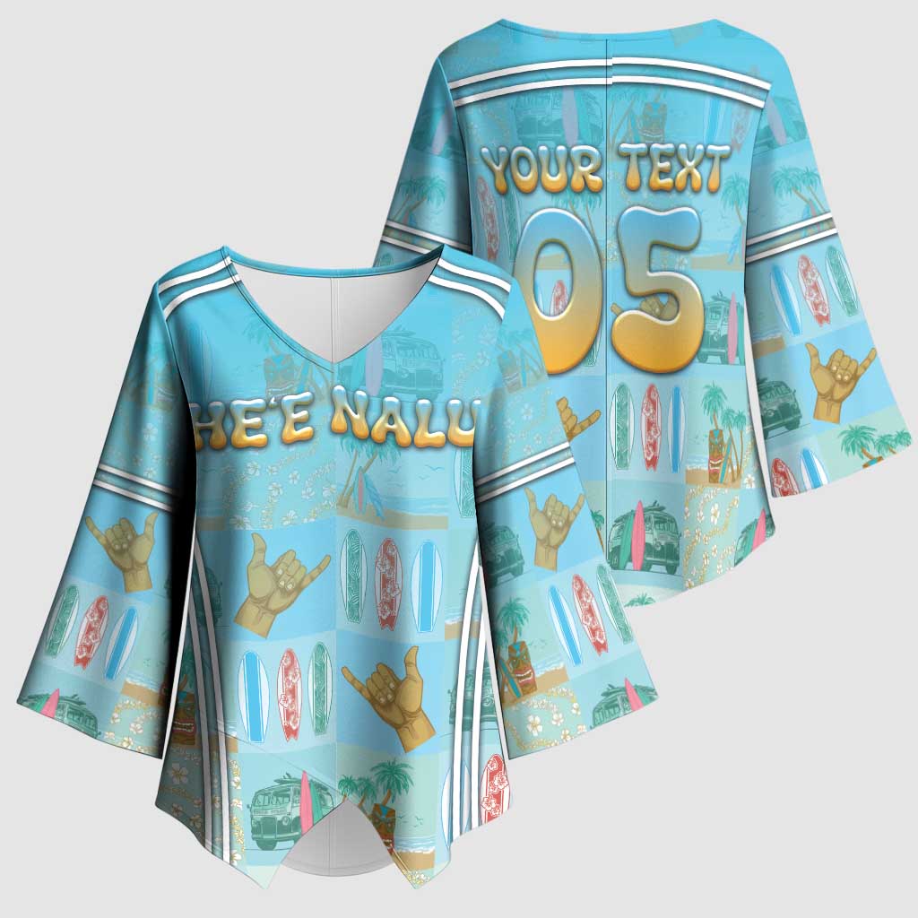 Custom Hawaii Surfing Kimono Sleeve Blouse He'e Nalu DT05 - Polynesian Pride
