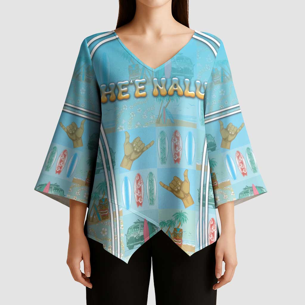 Custom Hawaii Surfing Kimono Sleeve Blouse He'e Nalu DT05 - Polynesian Pride