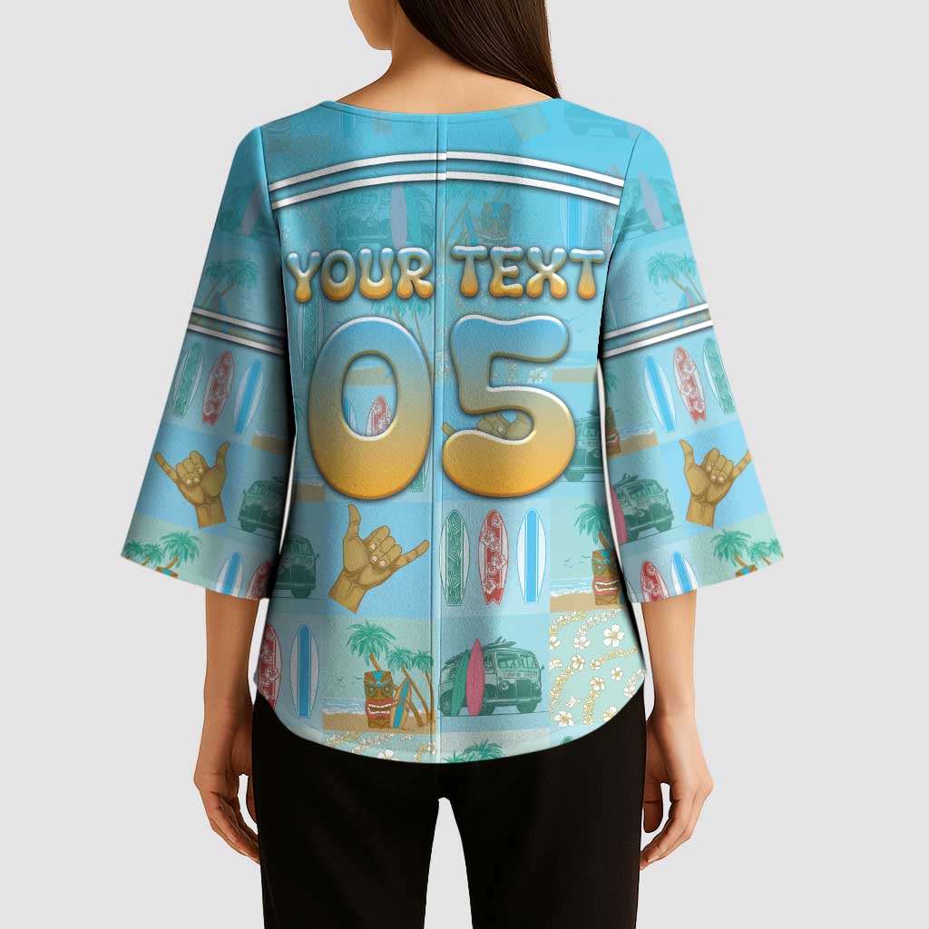 Custom Hawaii Surfing Kimono Sleeve Blouse He'e Nalu DT05 - Polynesian Pride