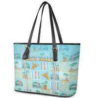 Hawaii Surfing Leather Tote Bag He'e Nalu DT05 - Polynesian Pride