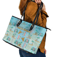 Hawaii Surfing Leather Tote Bag He'e Nalu DT05 - Polynesian Pride