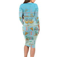 Custom Hawaii Surfing Long Sleeve Bodycon Dress He'e Nalu DT05 - Polynesian Pride