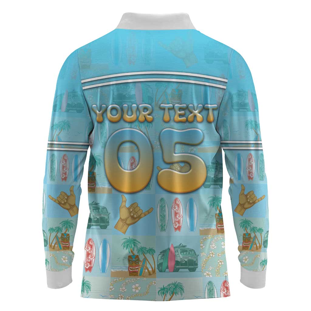 Custom Hawaii Surfing Long Sleeve Polo Shirt He'e Nalu DT05 - Polynesian Pride