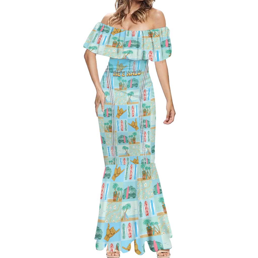 Custom Hawaii Surfing Mermaid Dress He'e Nalu DT05 - Polynesian Pride