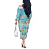 Custom Hawaii Surfing Off The Shoulder Long Sleeve Dress He'e Nalu DT05 - Polynesian Pride