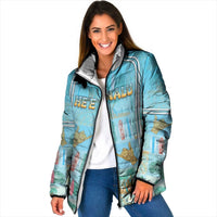 Custom Hawaii Surfing Padded Jacket He'e Nalu DT05 Women Blue - Polynesian Pride