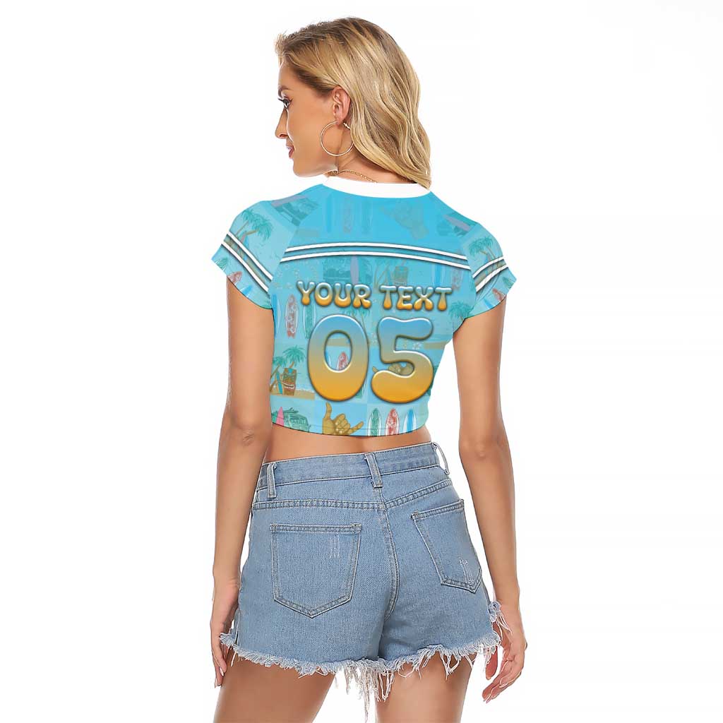 Custom Hawaii Surfing Raglan Cropped T Shirt He'e Nalu DT05 - Polynesian Pride