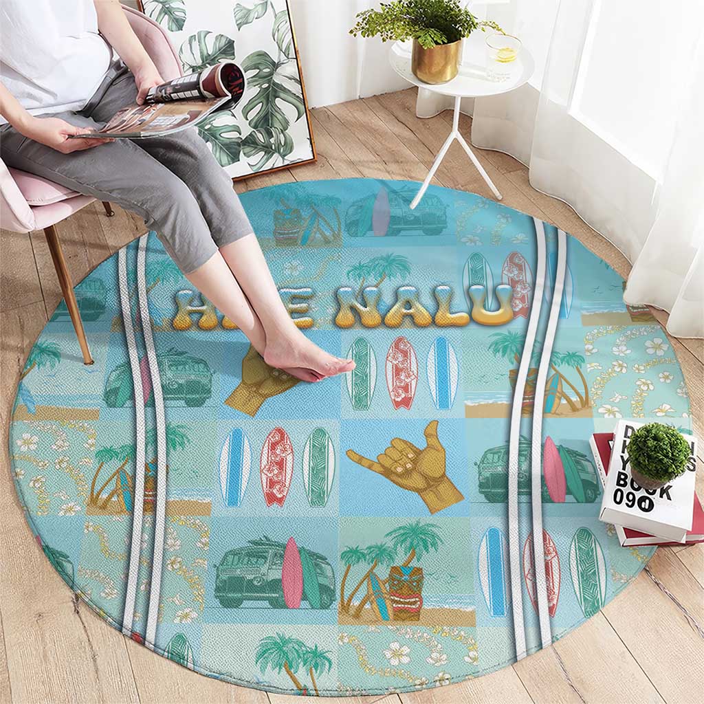 Hawaii Surfing Round Carpet He'e Nalu DT05 - Polynesian Pride
