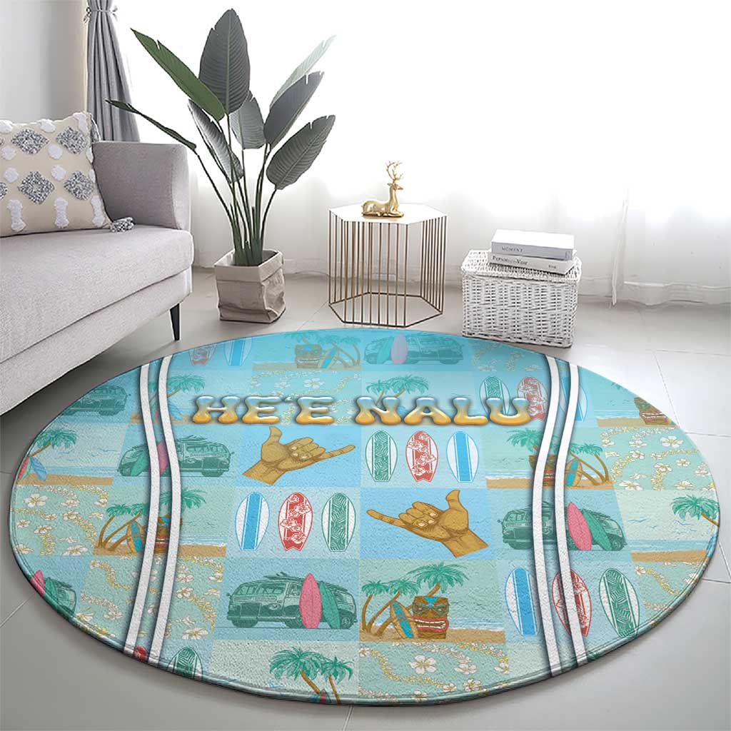 Hawaii Surfing Round Carpet He'e Nalu DT05 - Polynesian Pride