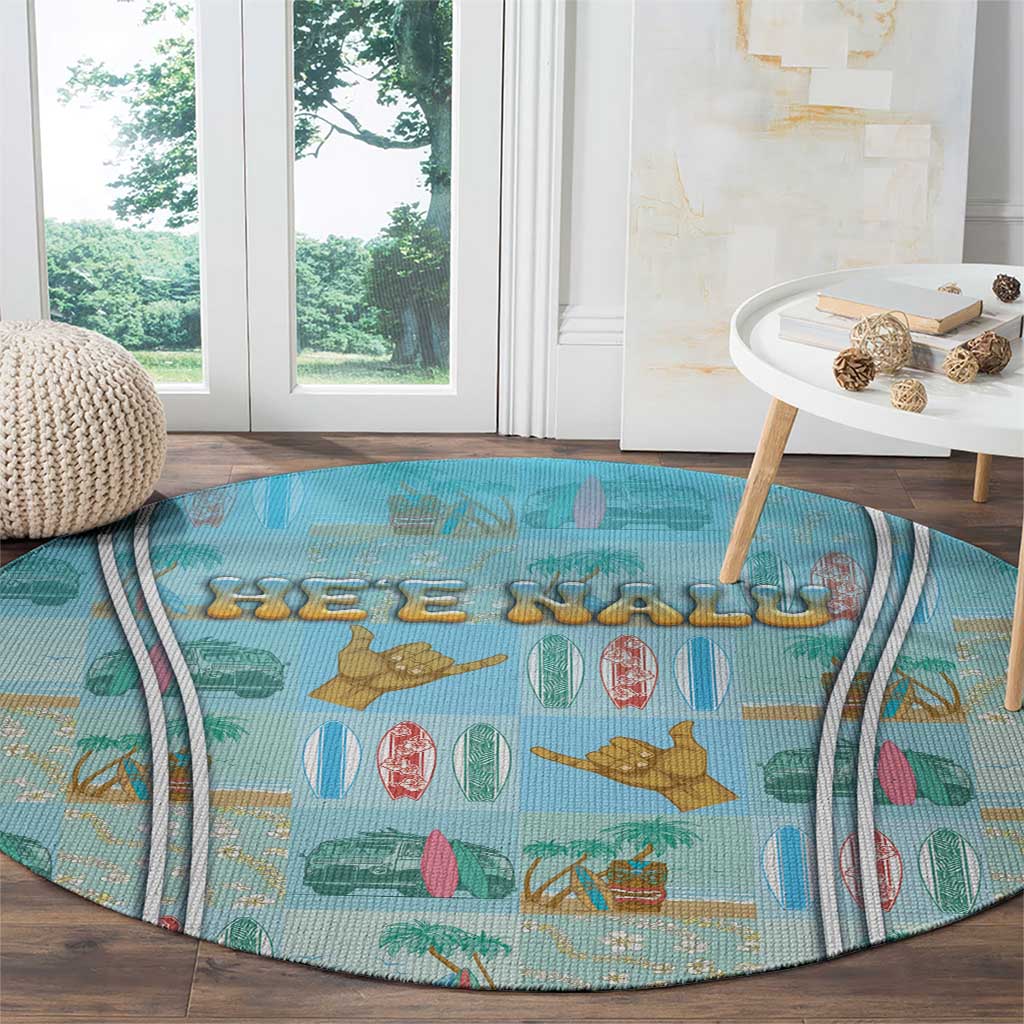 Hawaii Surfing Round Carpet He'e Nalu DT05 - Polynesian Pride