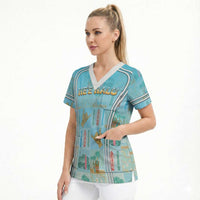 Custom Hawaii Surfing Scrub Top He'e Nalu