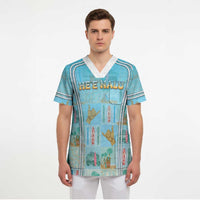 Custom Hawaii Surfing Scrub Top He'e Nalu