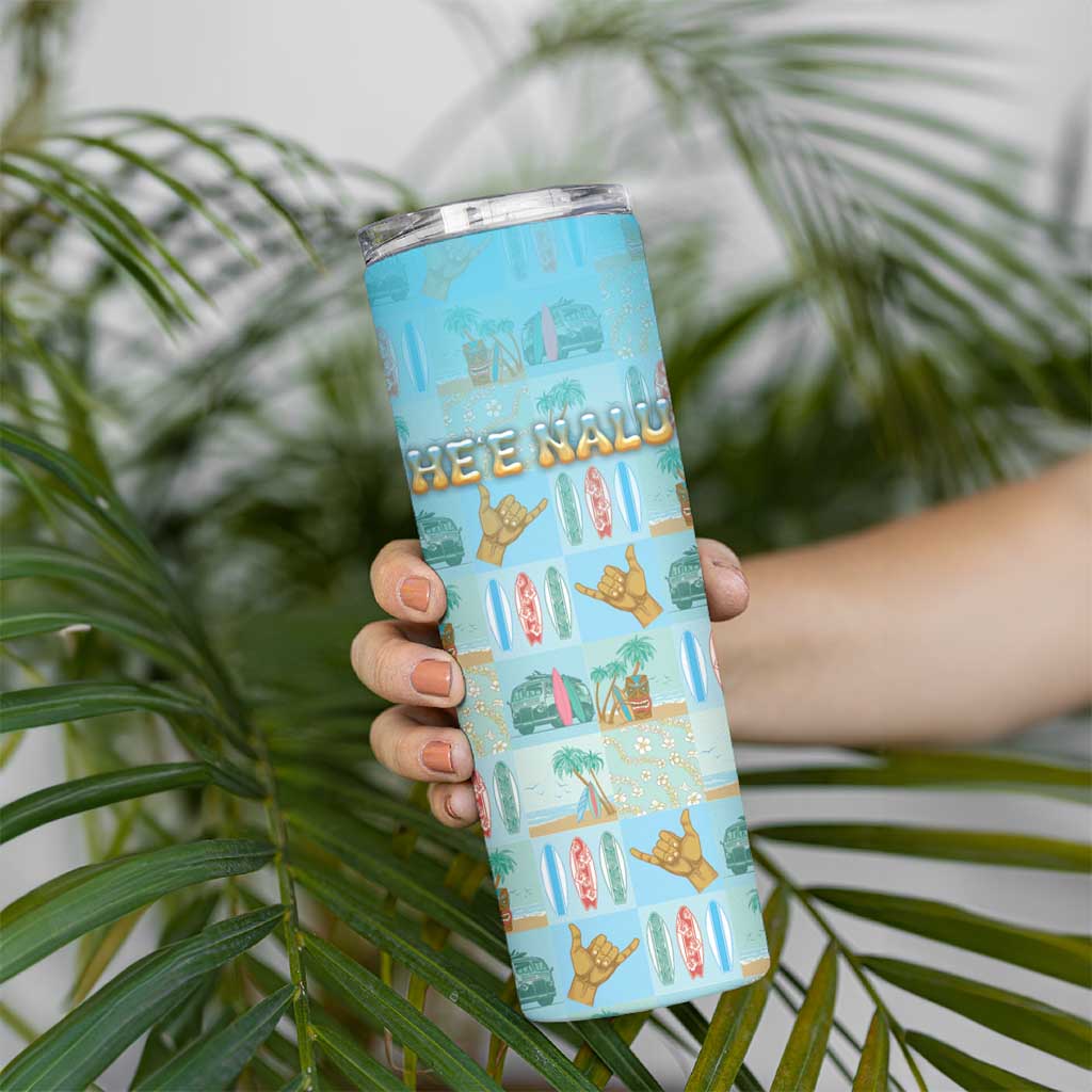 Custom Hawaii Surfing Skinny Tumbler He'e Nalu DT05 - Polynesian Pride