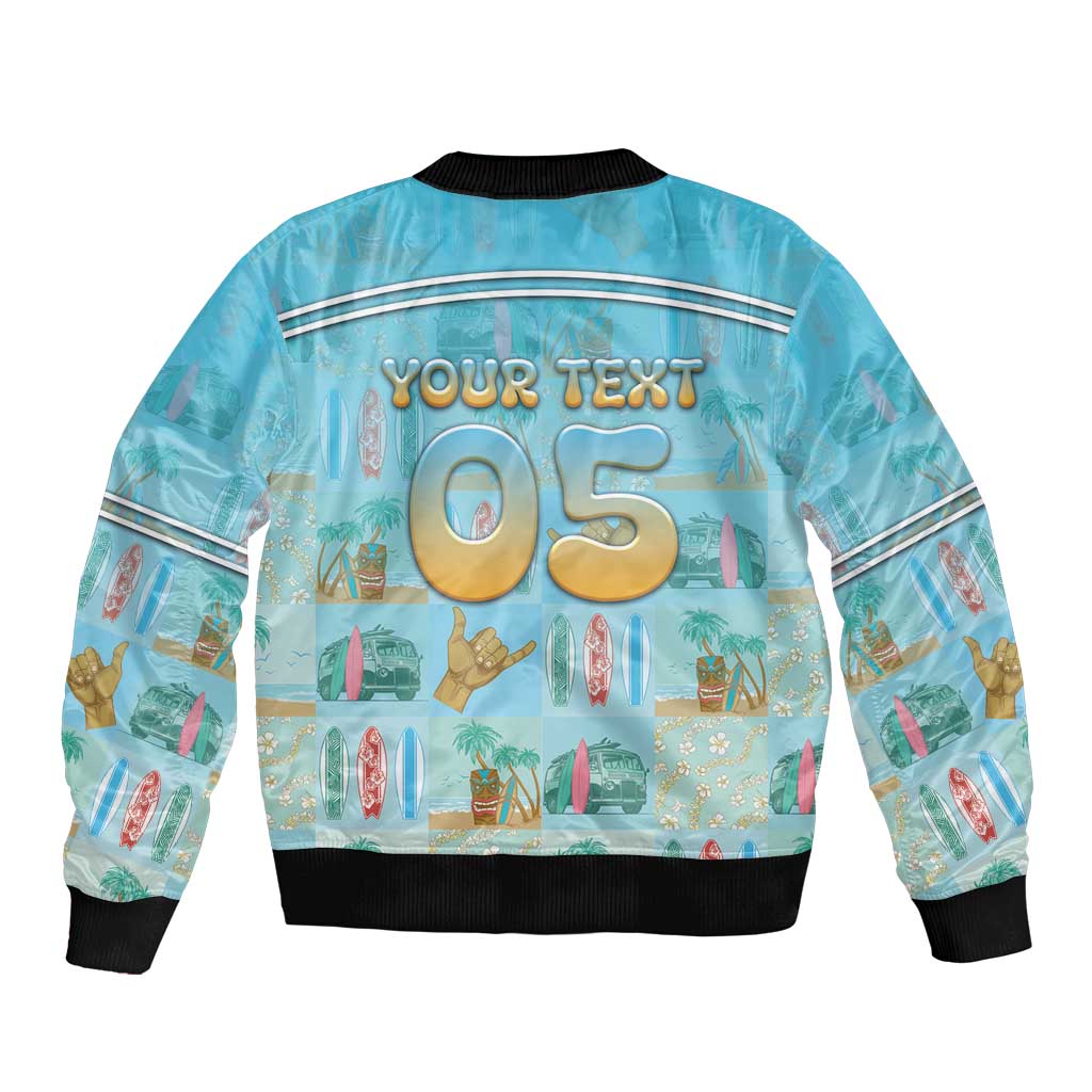 Custom Hawaii Surfing Sleeve Zip Bomber Jacket He'e Nalu DT05 - Polynesian Pride