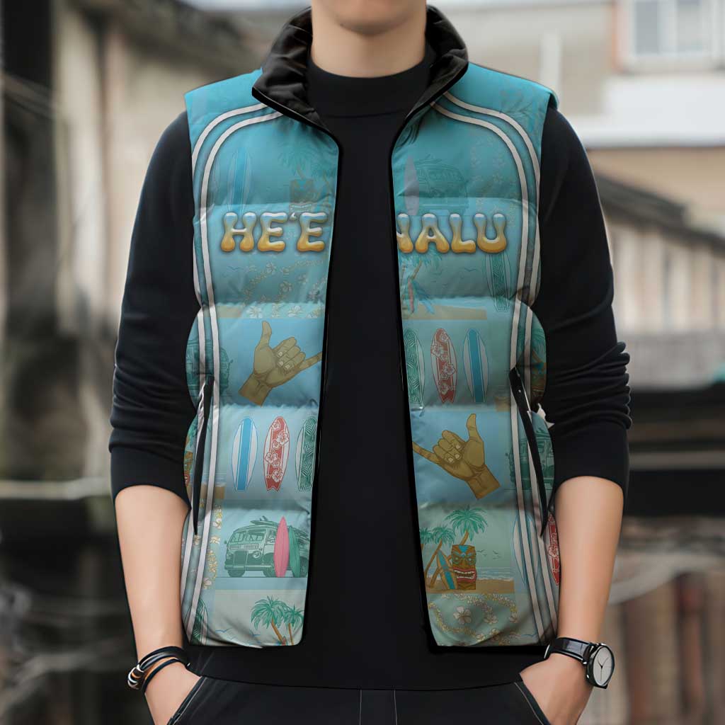 Custom Hawaii Surfing Sleeveless Puffer Jacket He'e Nalu DT05 - Polynesian Pride