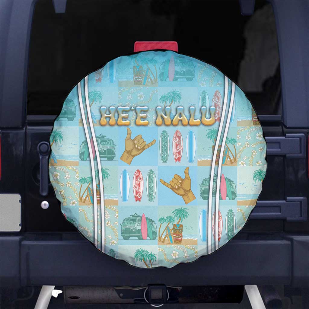Hawaii Surfing Spare Tire Cover He'e Nalu DT05 No hole Blue - Polynesian Pride