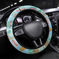 Hawaii Surfing Steering Wheel Cover He'e Nalu DT05 Universal Fit Blue - Polynesian Pride