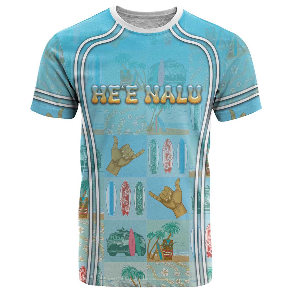 Custom Hawaii Surfing T Shirt He'e Nalu DT05 Blue - Polynesian Pride