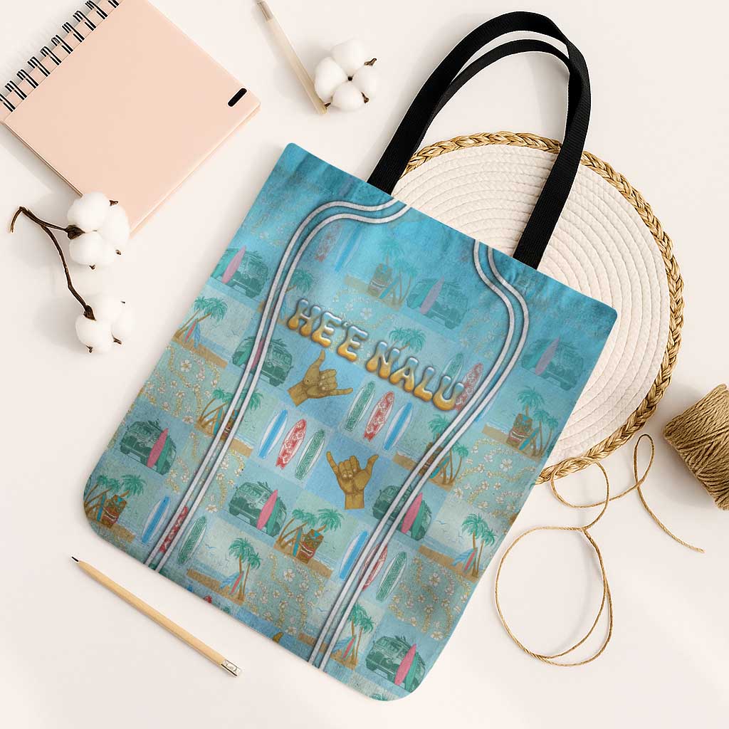 Hawaii Surfing Tote Bag He'e Nalu DT05 Black Strap One Size Blue - Polynesian Pride