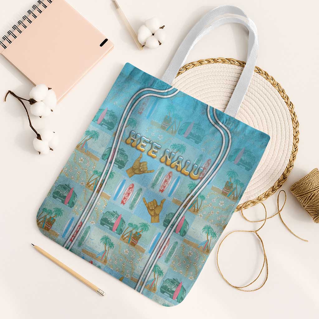 Hawaii Surfing Tote Bag He'e Nalu DT05 White Strap One Size Blue - Polynesian Pride