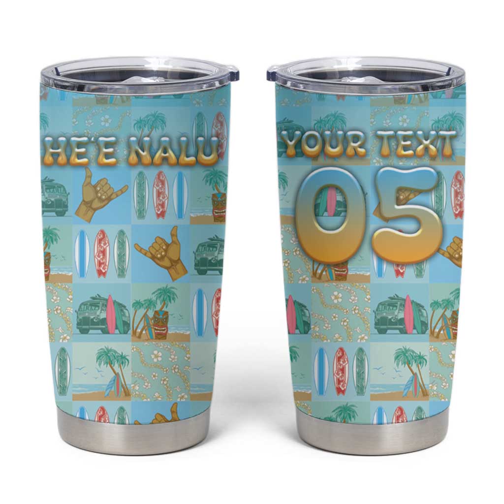 Custom Hawaii Surfing Tumbler Cup He'e Nalu DT05 Blue - Polynesian Pride