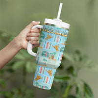 Custom Hawaii Surfing Tumbler With Handle He'e Nalu DT05 - Polynesian Pride