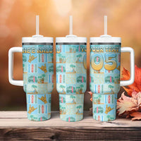 Custom Hawaii Surfing Tumbler With Handle He'e Nalu DT05 - Polynesian Pride