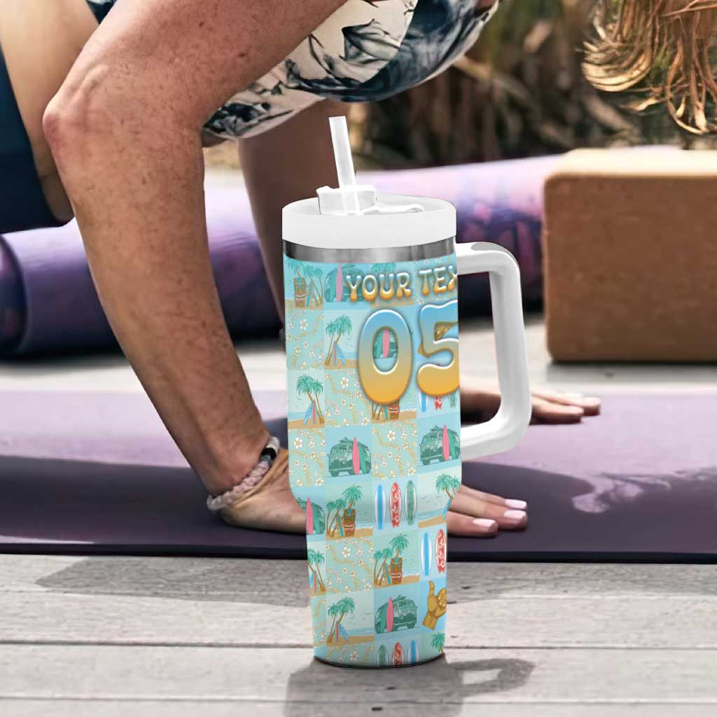 Custom Hawaii Surfing Tumbler With Handle He'e Nalu DT05 - Polynesian Pride