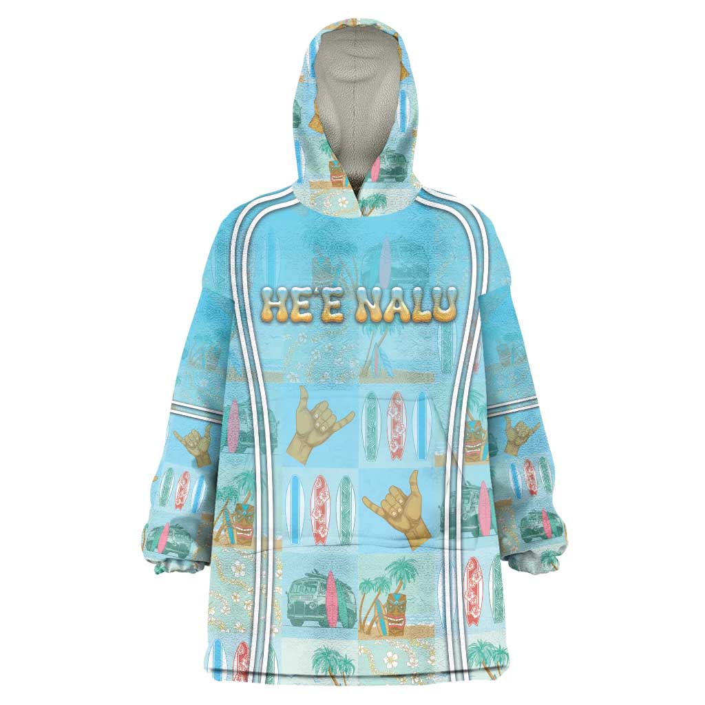 Custom Hawaii Surfing Wearable Blanket Hoodie He'e Nalu