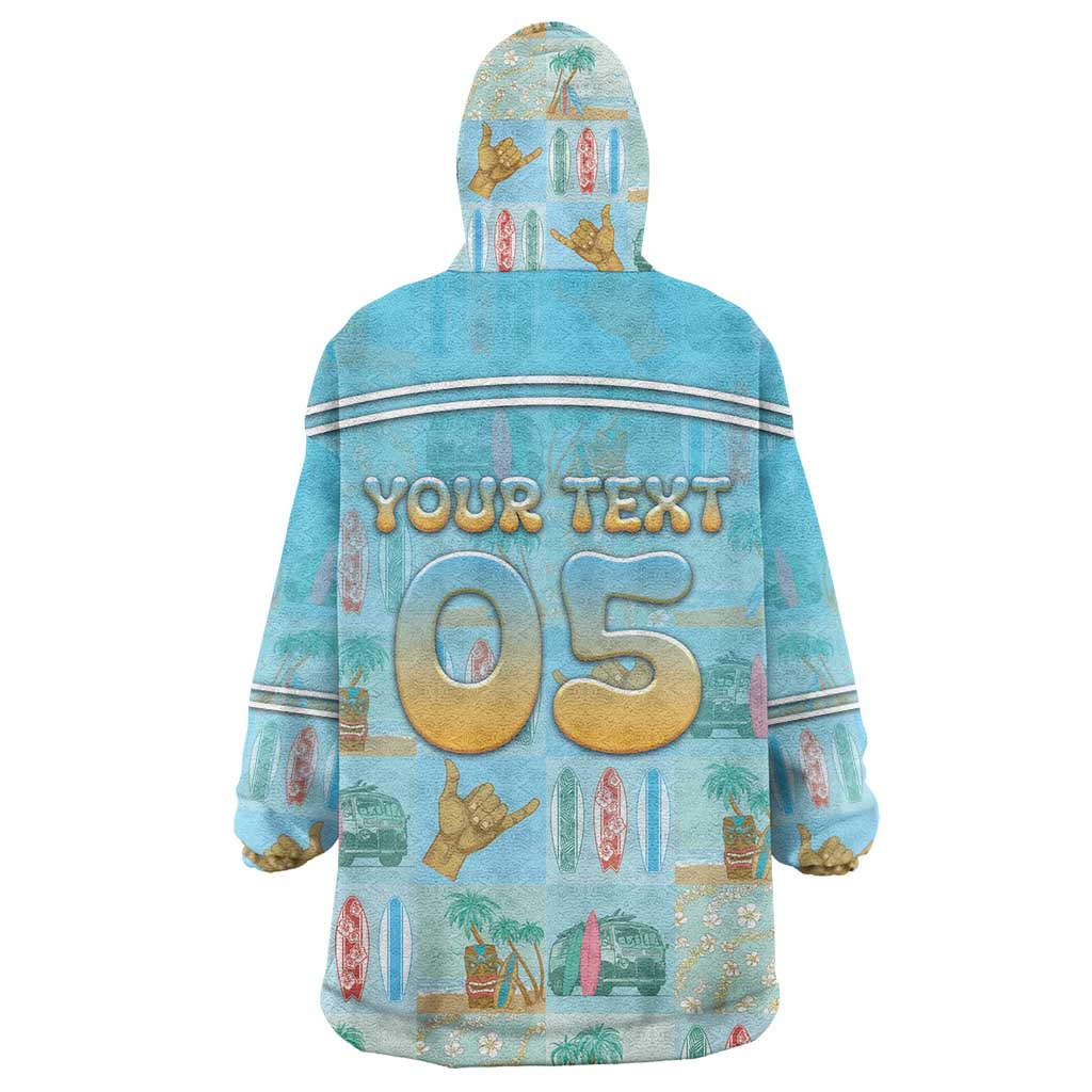 Custom Hawaii Surfing Wearable Blanket Hoodie He'e Nalu