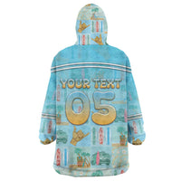 Custom Hawaii Surfing Wearable Blanket Hoodie He'e Nalu