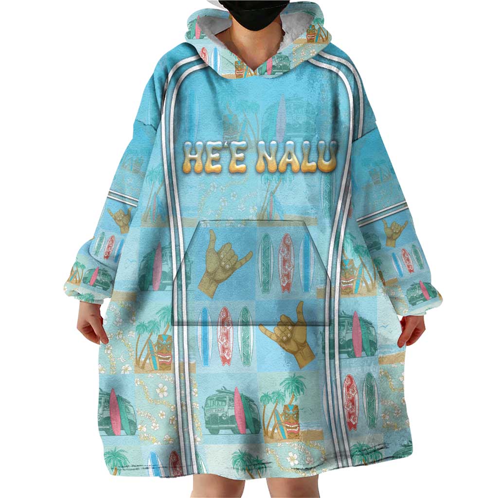 Custom Hawaii Surfing Wearable Blanket Hoodie He'e Nalu