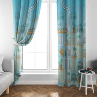 Hawaii Surfing Window Curtain He'e Nalu