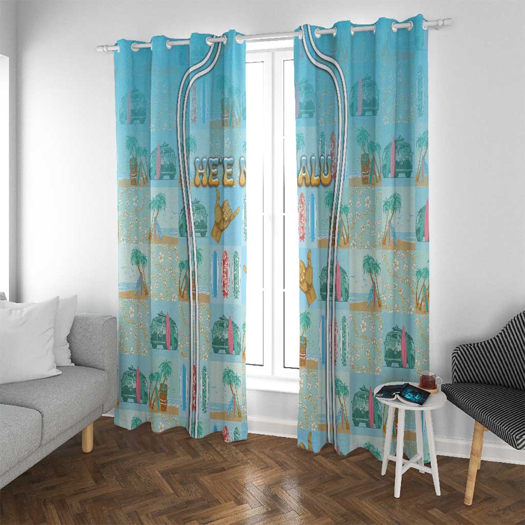 Hawaii Surfing Window Curtain He'e Nalu