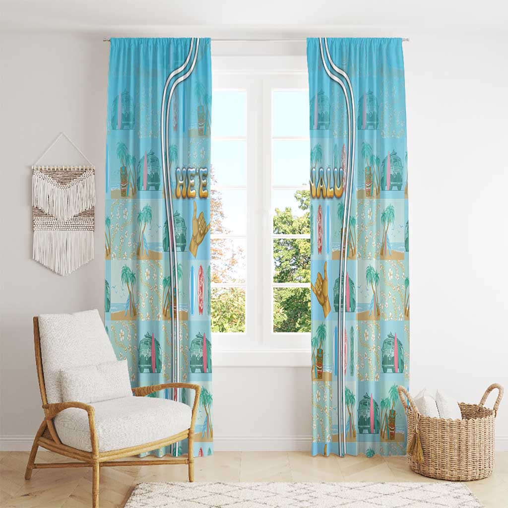 Hawaii Surfing Window Curtain He'e Nalu