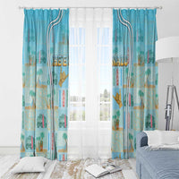 Hawaii Surfing Window Curtain He'e Nalu