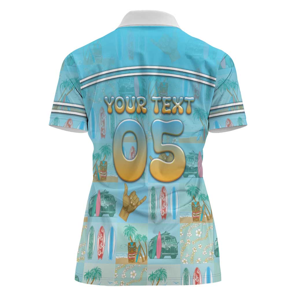 Custom Hawaii Surfing Women Polo Shirt He'e Nalu DT05 - Polynesian Pride