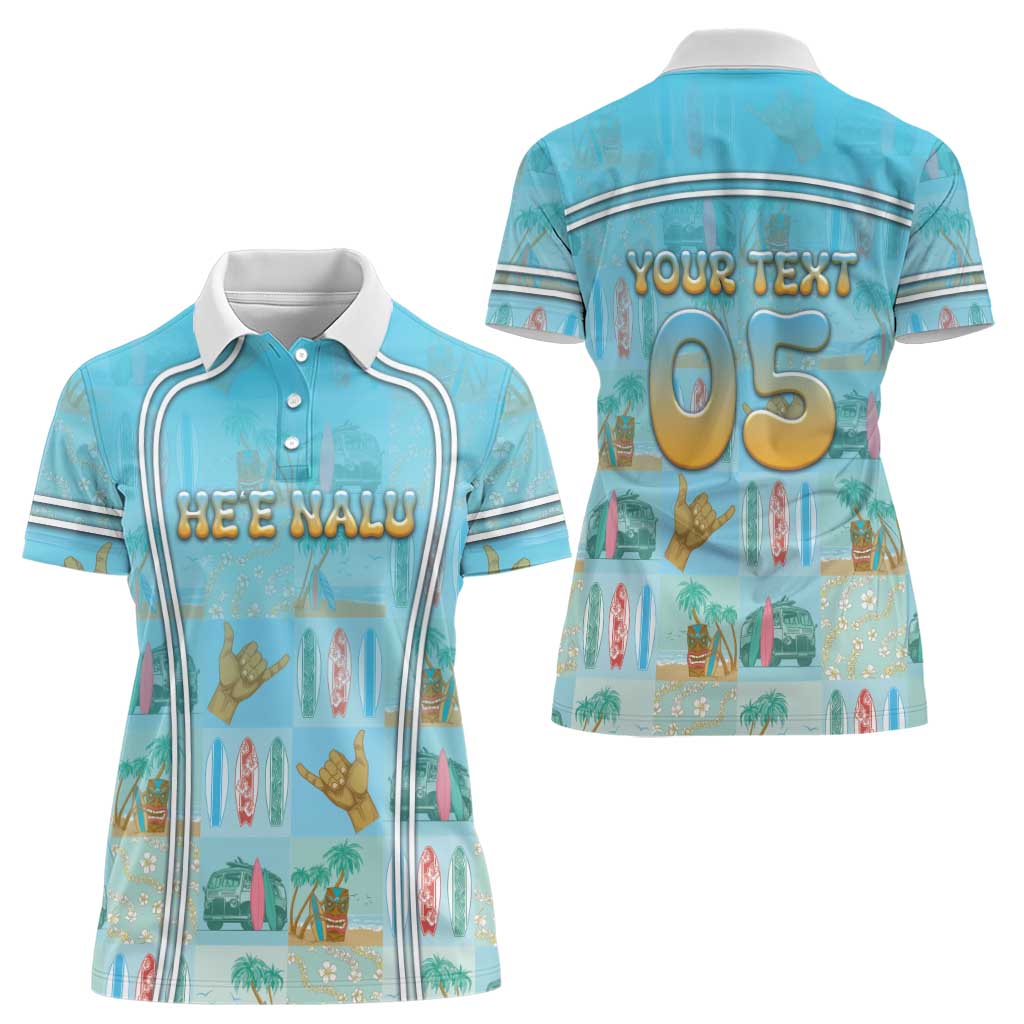 Custom Hawaii Surfing Women Polo Shirt He'e Nalu DT05 - Polynesian Pride
