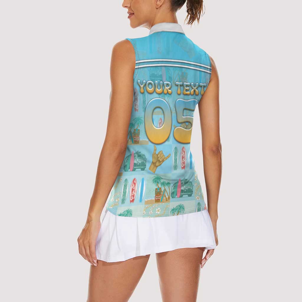 Custom Hawaii Surfing Women Sleeveless Polo Shirt He'e Nalu DT05 - Polynesian Pride