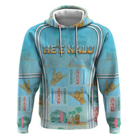 Custom Hawaii Surfing Zip Hoodie He'e Nalu DT05 Pullover Hoodie Blue - Polynesian Pride