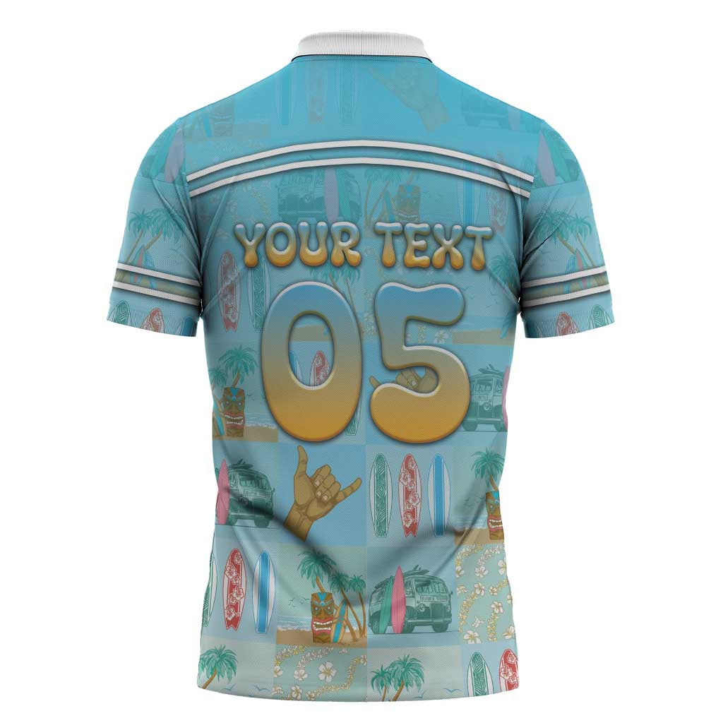 Custom Hawaii Surfing Zipper Polo Shirt He'e Nalu DT05 - Polynesian Pride