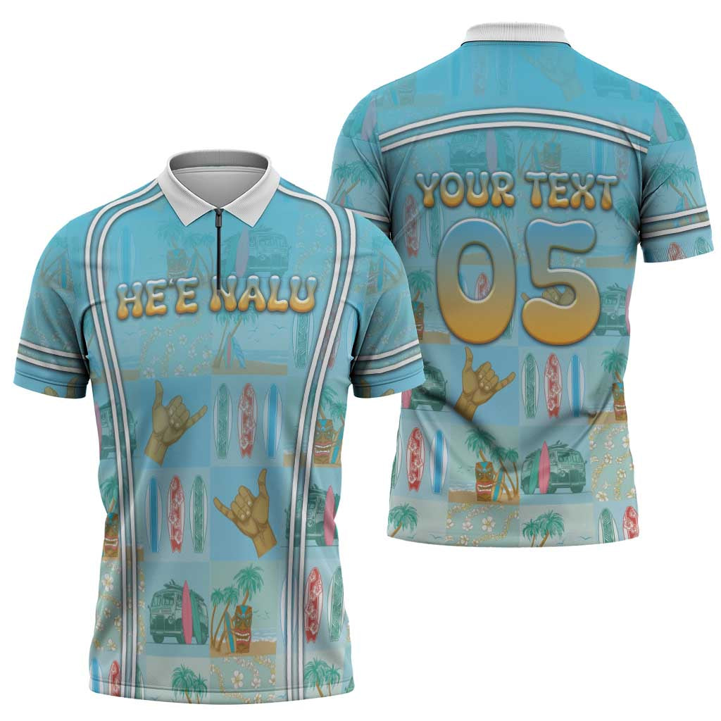 Custom Hawaii Surfing Zipper Polo Shirt He'e Nalu DT05 - Polynesian Pride