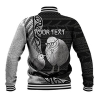 Personalised New Zealand Father's Day Baseball Jacket Papa Kiwi Bird Tribal Pattern DT05 - Polynesian Pride
